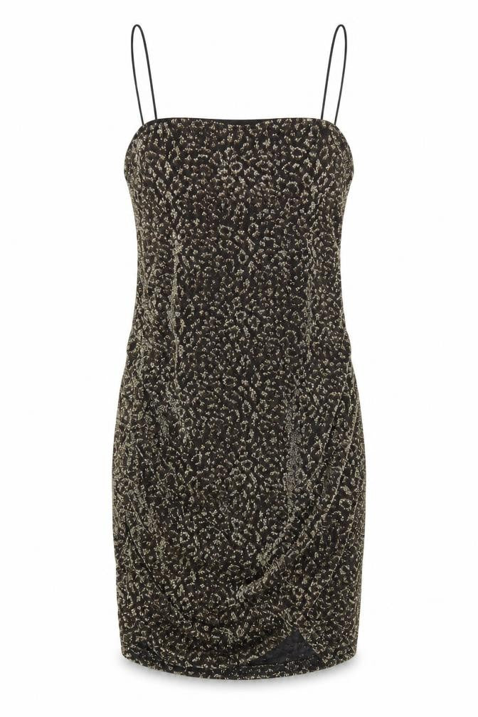 Topshop Petite Black Animal Print Slip Dress