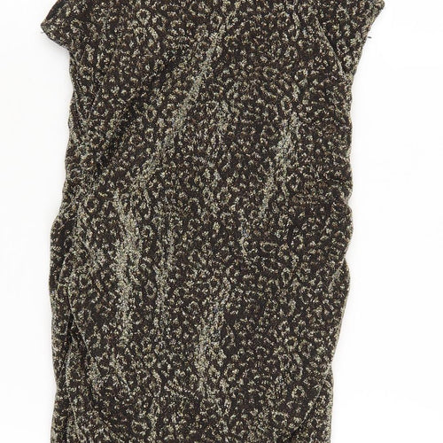 Topshop Petite Black Animal Print Slip Dress