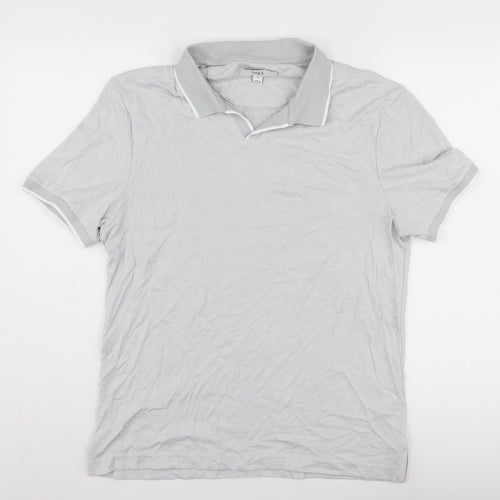 Marks and Spencer Men's Grey Collared Polo M