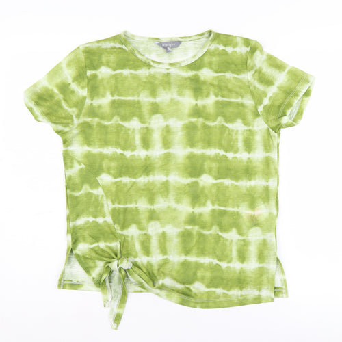 Debenhams Women's Green Tie-Dye T-Shirt Size 12