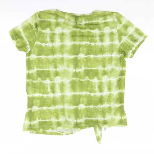 Debenhams Women's Green Tie-Dye T-Shirt Size 12