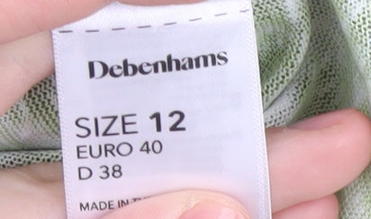 Debenhams Women's Green Tie-Dye T-Shirt Size 12