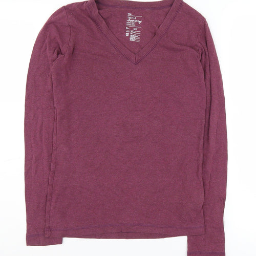 Gap Women's Purple Long Sleeve V-Neck T-Shirt, Size S