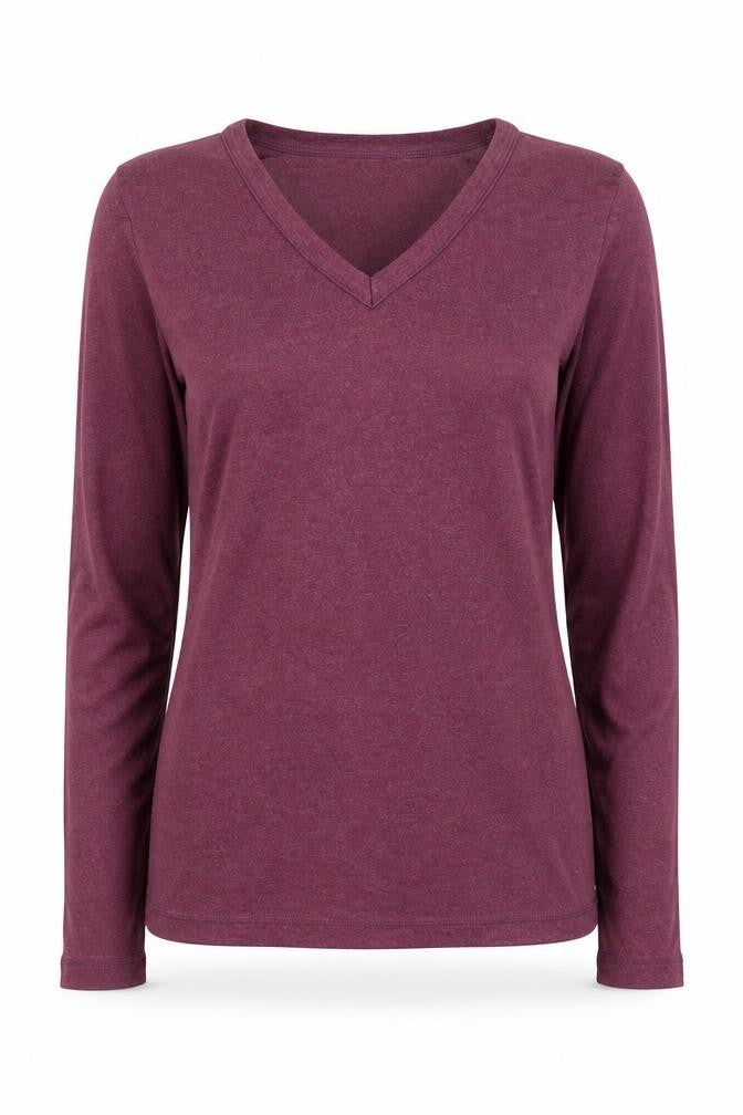 Gap Women's Purple Long Sleeve V-Neck T-Shirt, Size S