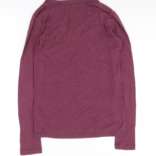 Gap Women's Purple Long Sleeve V-Neck T-Shirt, Size S
