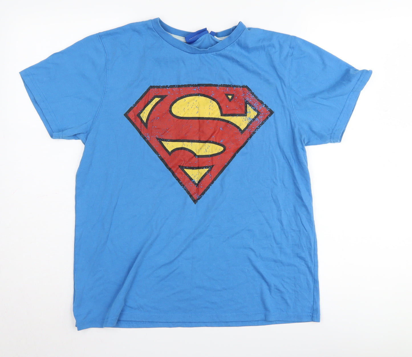 Superman Men's Blue Graphic T-Shirt - Large