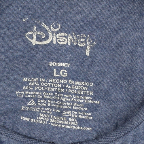 Disney Unisex Blue Classic Graphic T-Shirt in Large