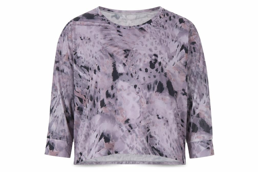 Front view of A Postcard From Brighton Grey Animal Print Blouse