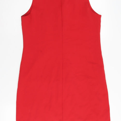 Trend Women's Red Shift Dress - Size 10, Colourblock