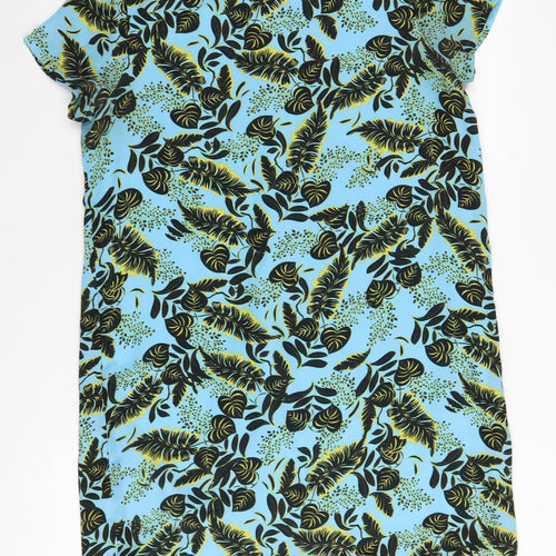 Boohoo Women's Blue Floral Shift Dress, Size 12