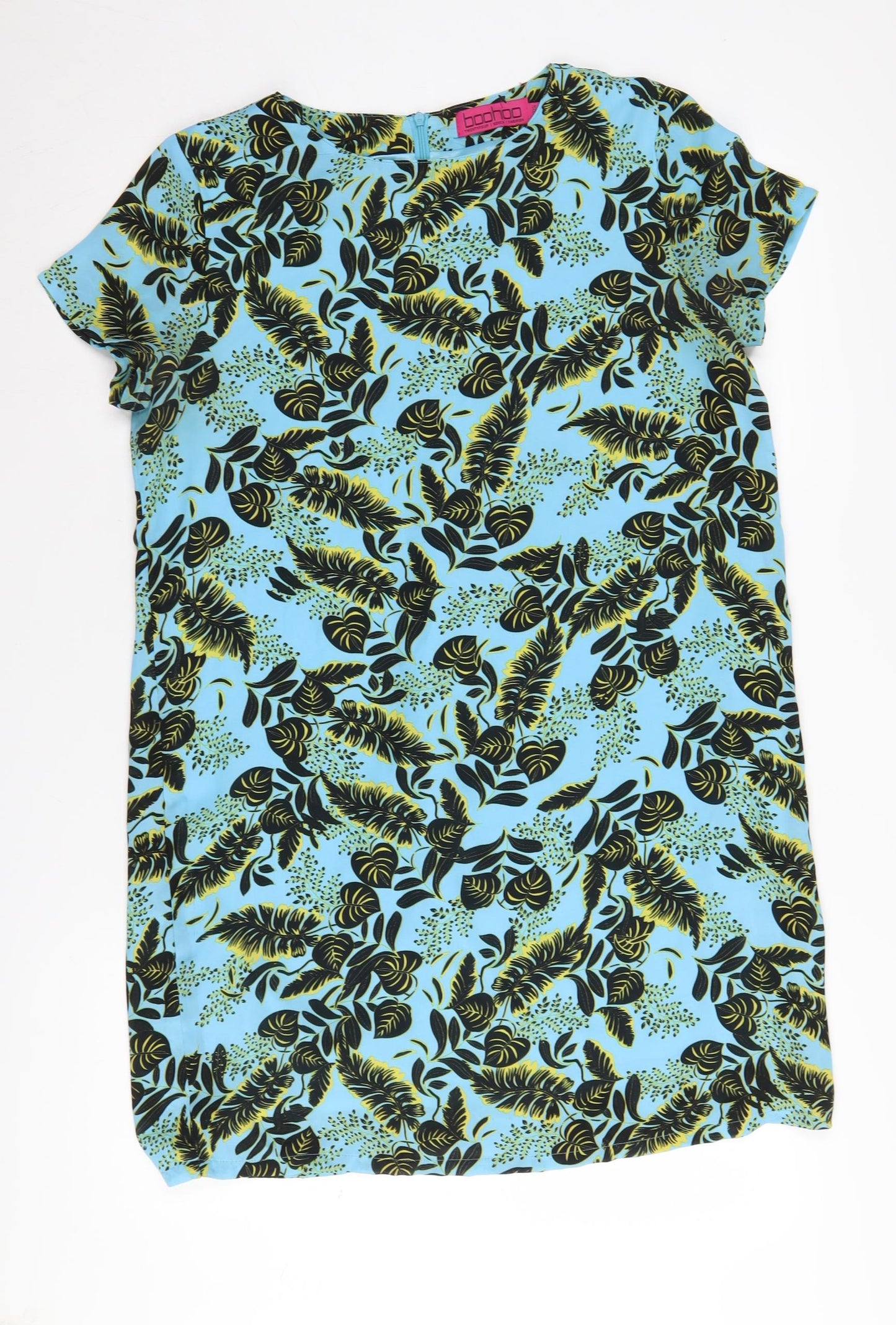 Boohoo Women's Blue Floral Shift Dress, Size 12