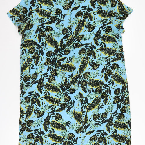 Boohoo Women's Blue Floral Shift Dress, Size 12