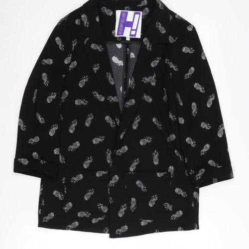 By Henry Holland Women's Black Blazer, Size 12, Pineapple Print