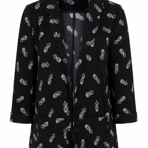 By Henry Holland Women's Black Blazer, Size 12, Pineapple Print
