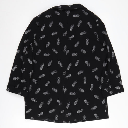 By Henry Holland Women's Black Blazer, Size 12, Pineapple Print