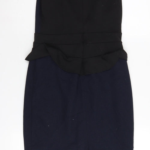 Oasis Women's Black Pencil Dress Size 10 with Peplum