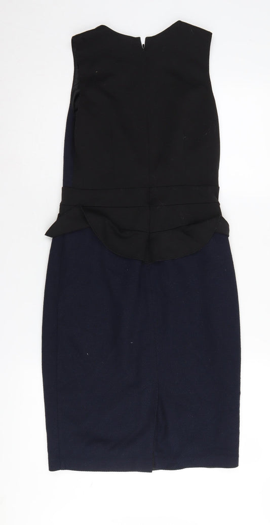 Oasis Women's Black Pencil Dress Size 10 with Peplum