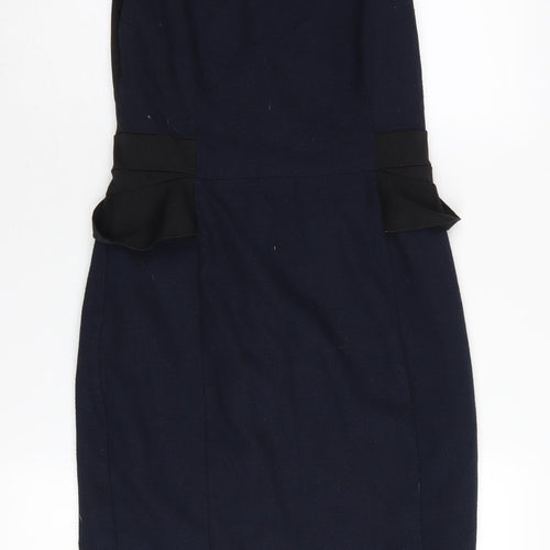 Oasis Women's Black Pencil Dress Size 10 with Peplum