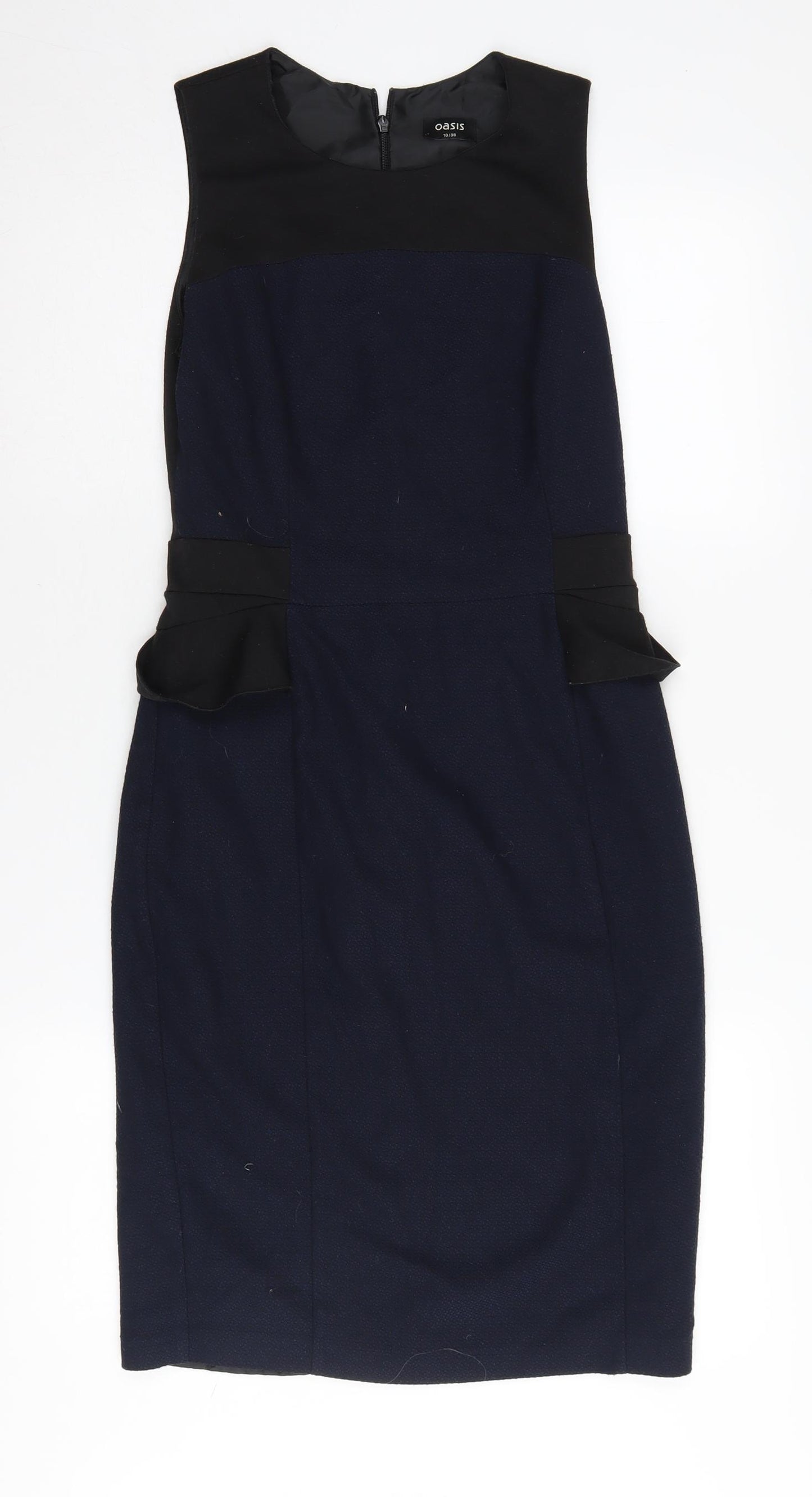 Oasis Women's Black Pencil Dress Size 10 with Peplum