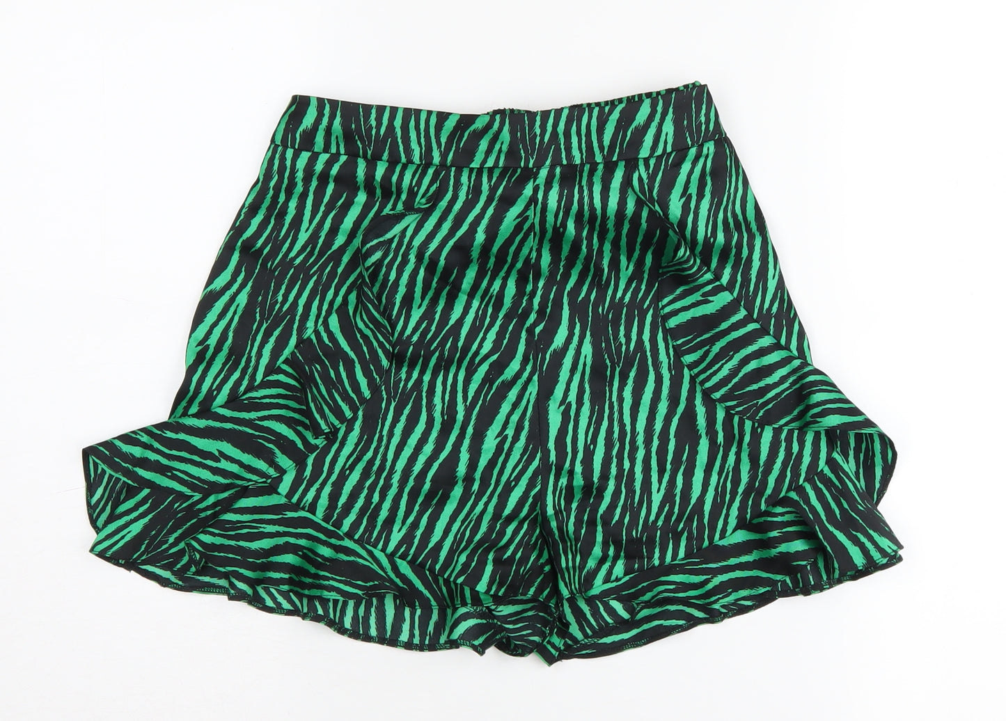 River Island Women's Green Animal Print Shorts Size 12