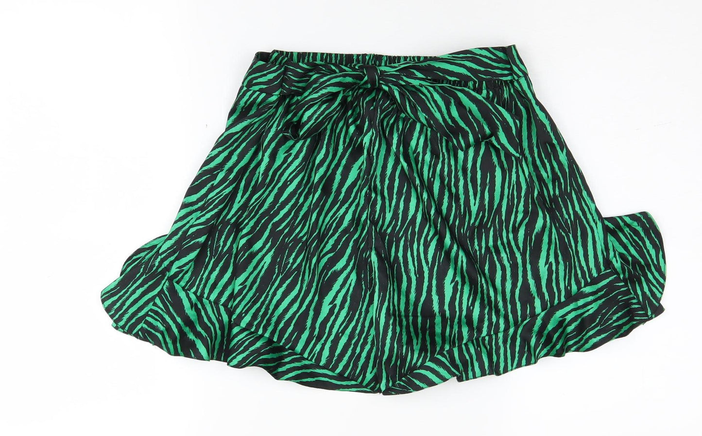 River Island Women's Green Animal Print Shorts Size 12