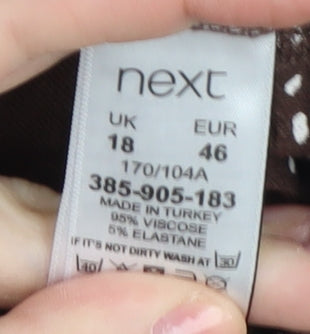 Next Women's Brown Polka Dot Wrap Dress Size 18