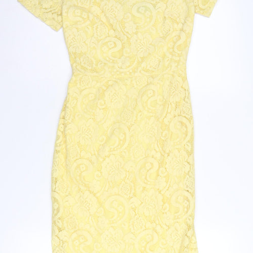 Dorothy Perkins Yellow Sheath Dress Size 6