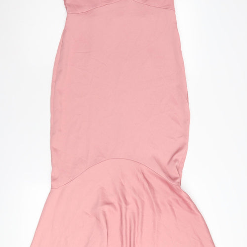 Oasis Women's Pink Mermaid Long Dress - Size 10