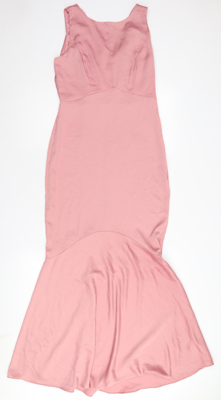 Oasis Women's Pink Mermaid Long Dress - Size 10