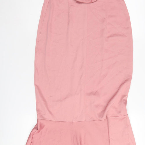Oasis Women's Pink Mermaid Long Dress - Size 10