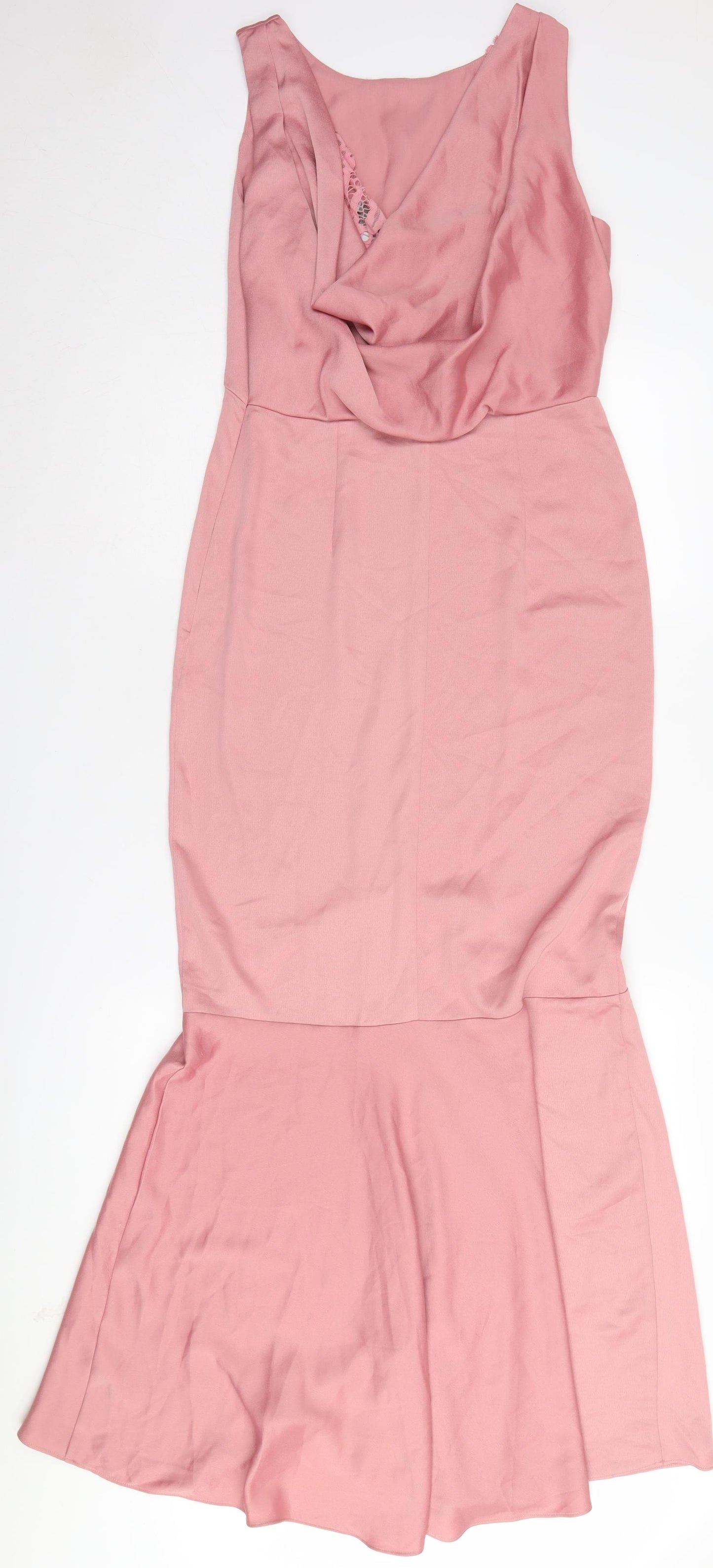 Oasis Women's Pink Mermaid Long Dress - Size 10