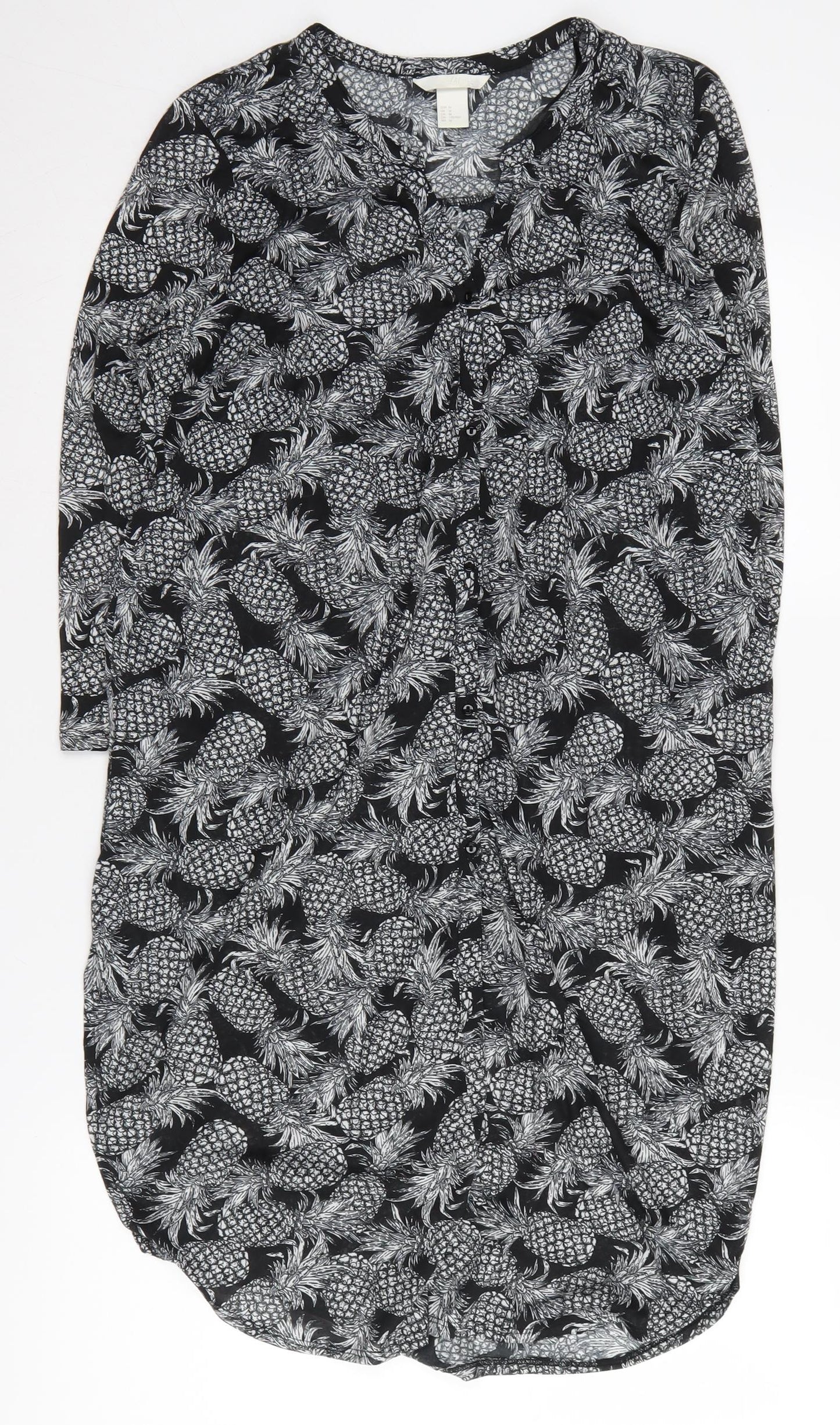 H&M Women's Black Pineapple Tunic Blouse M