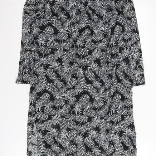 H&M Women's Black Pineapple Tunic Blouse M