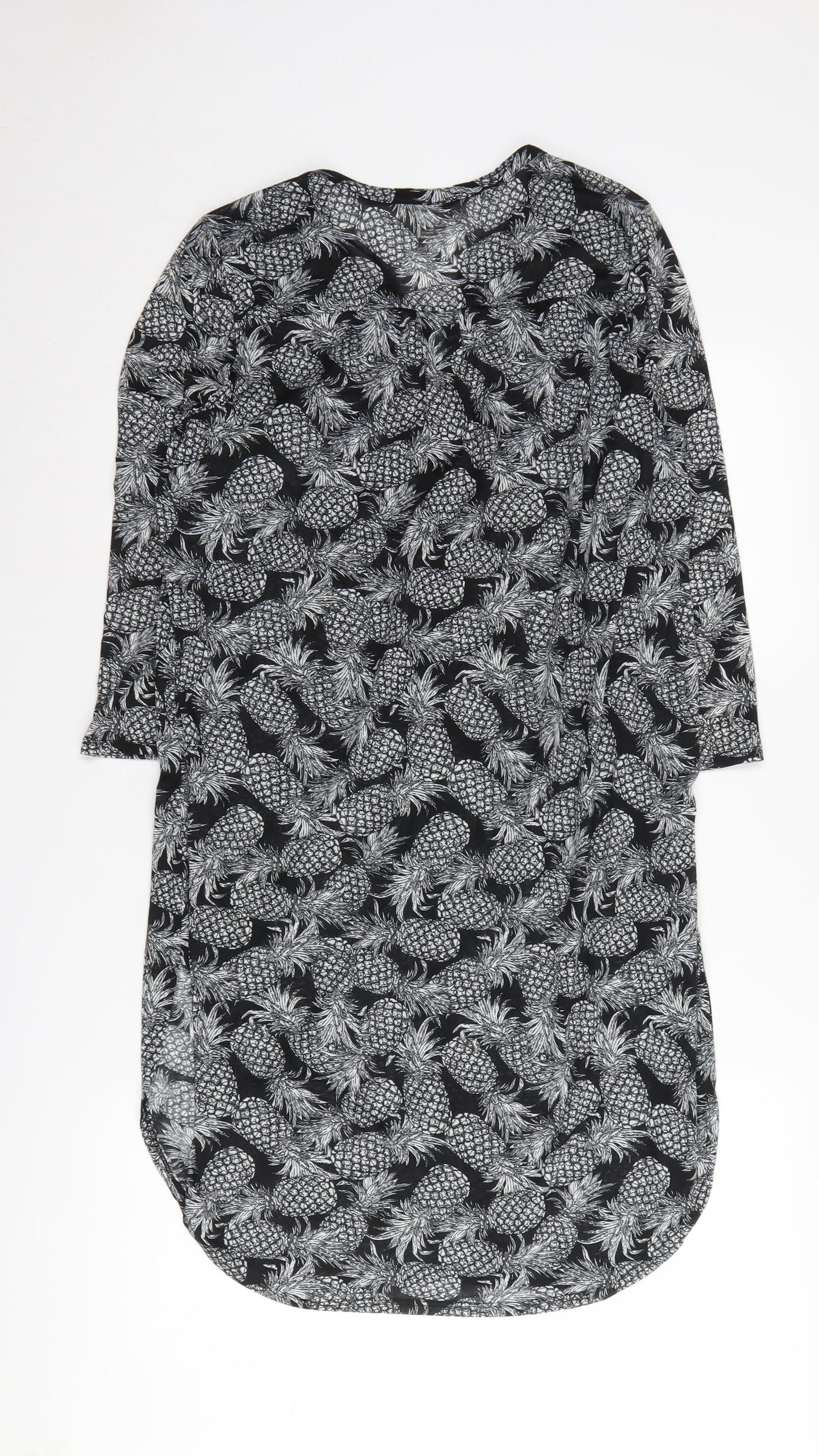 H&M Women's Black Pineapple Tunic Blouse M