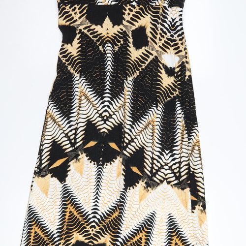 Wallis Petite Multicoloured A-Line Midi Dress, Size 16, Viscose Blend