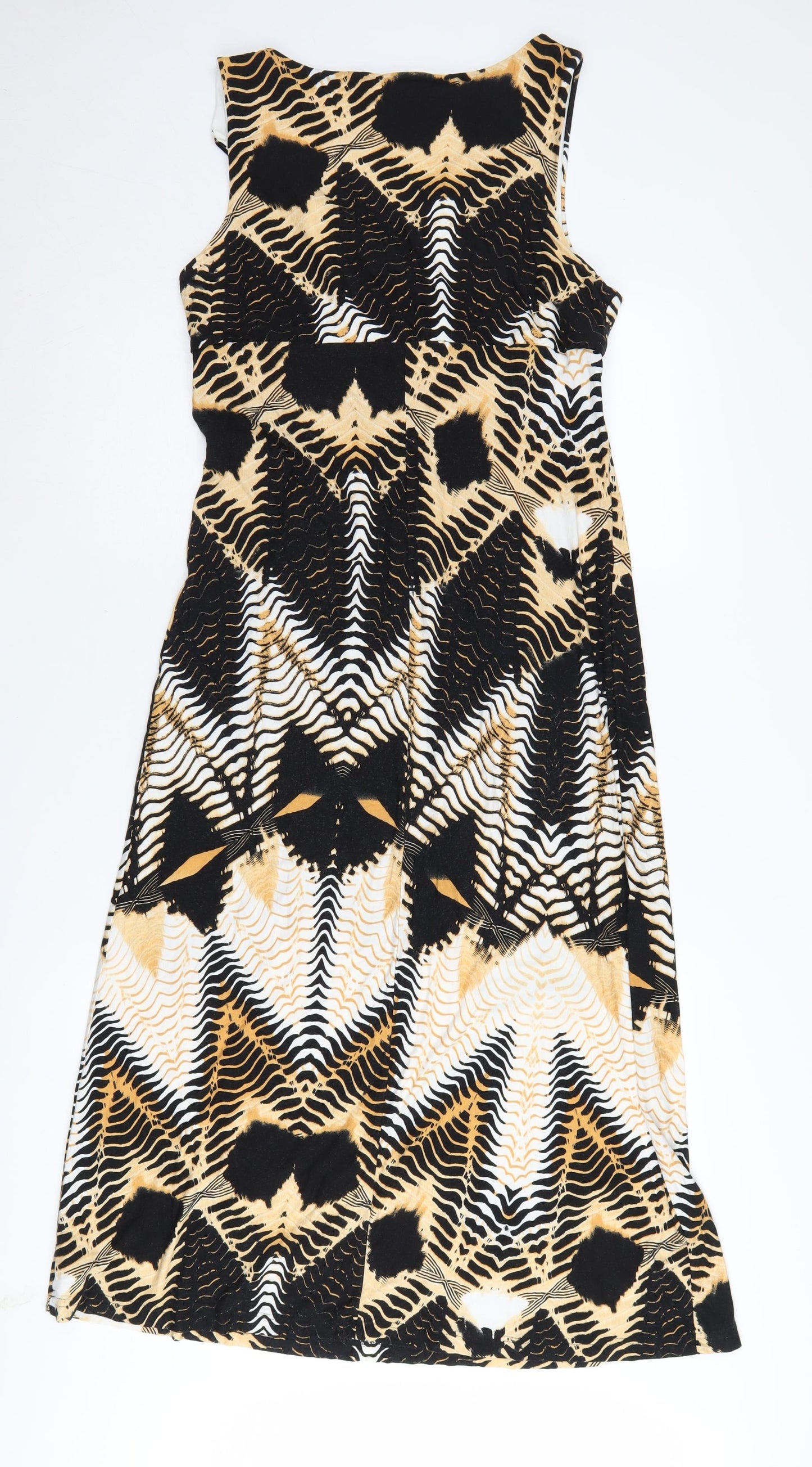 Wallis Petite Multicoloured A-Line Midi Dress, Size 16, Viscose Blend