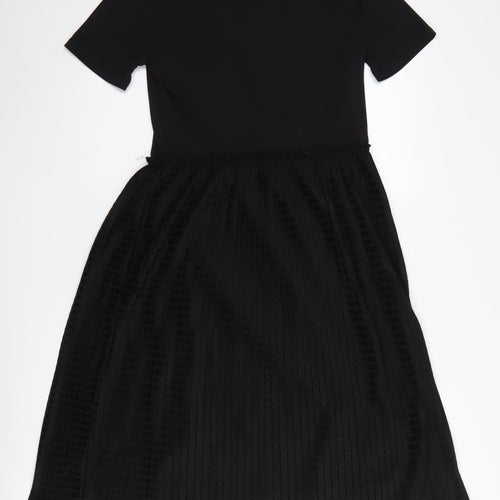 Zara Women's Black A-Line Knee-Length Dress