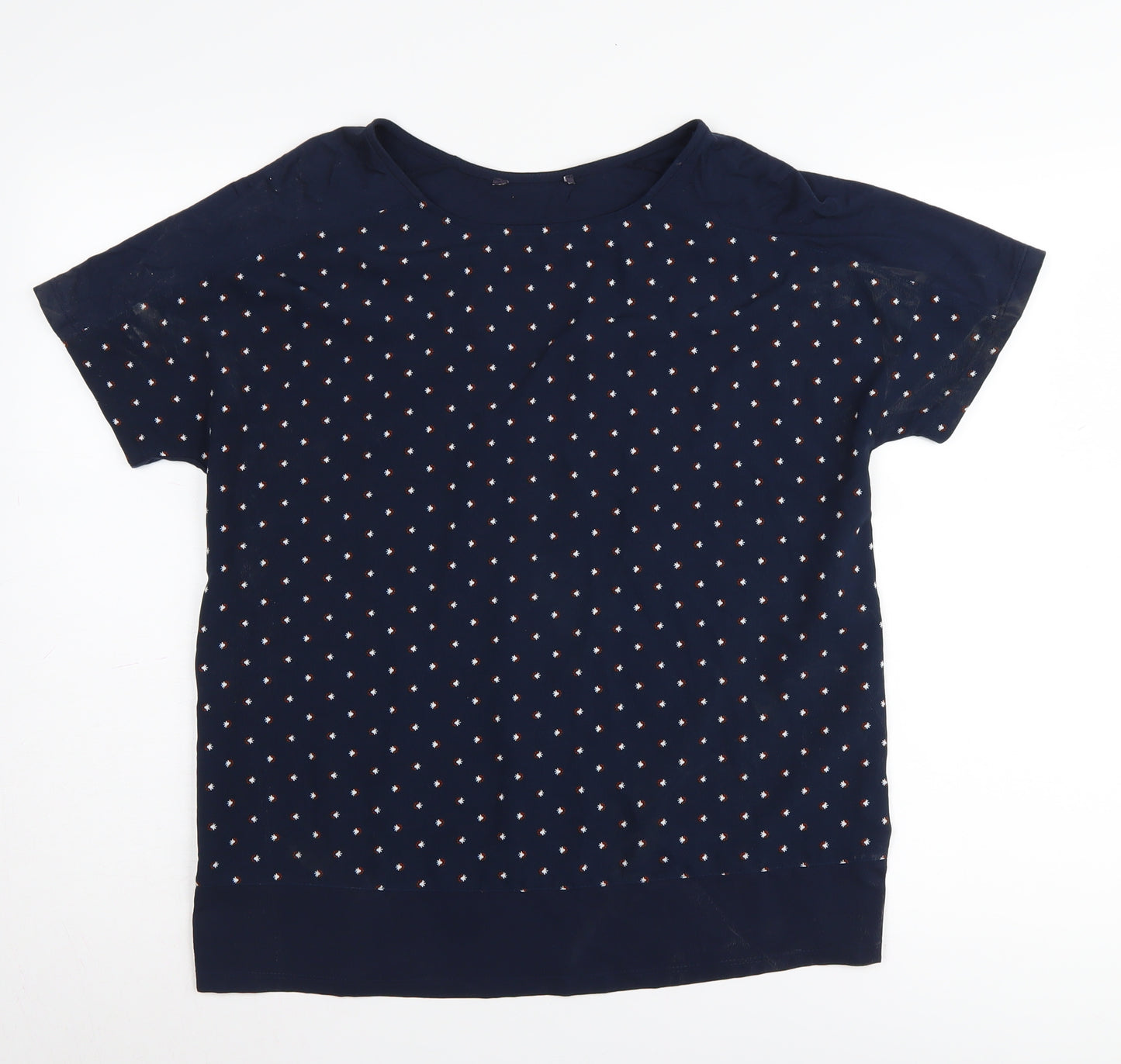 Marks and Spencer Women's Blue Polka Dot Jersey T-Shirt