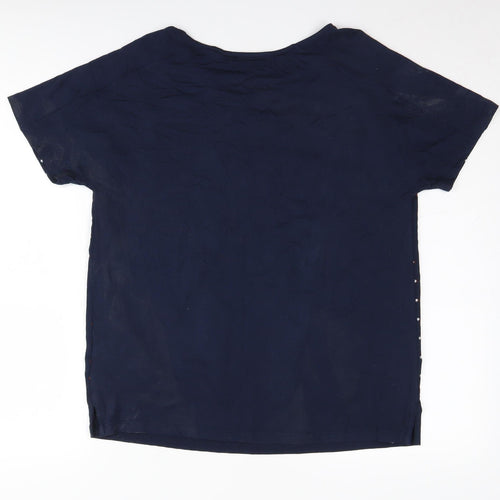 Marks and Spencer Women's Blue Polka Dot Jersey T-Shirt