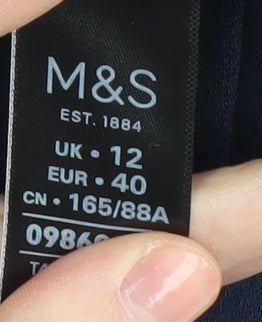 Marks and Spencer Women's Blue Polka Dot Jersey T-Shirt