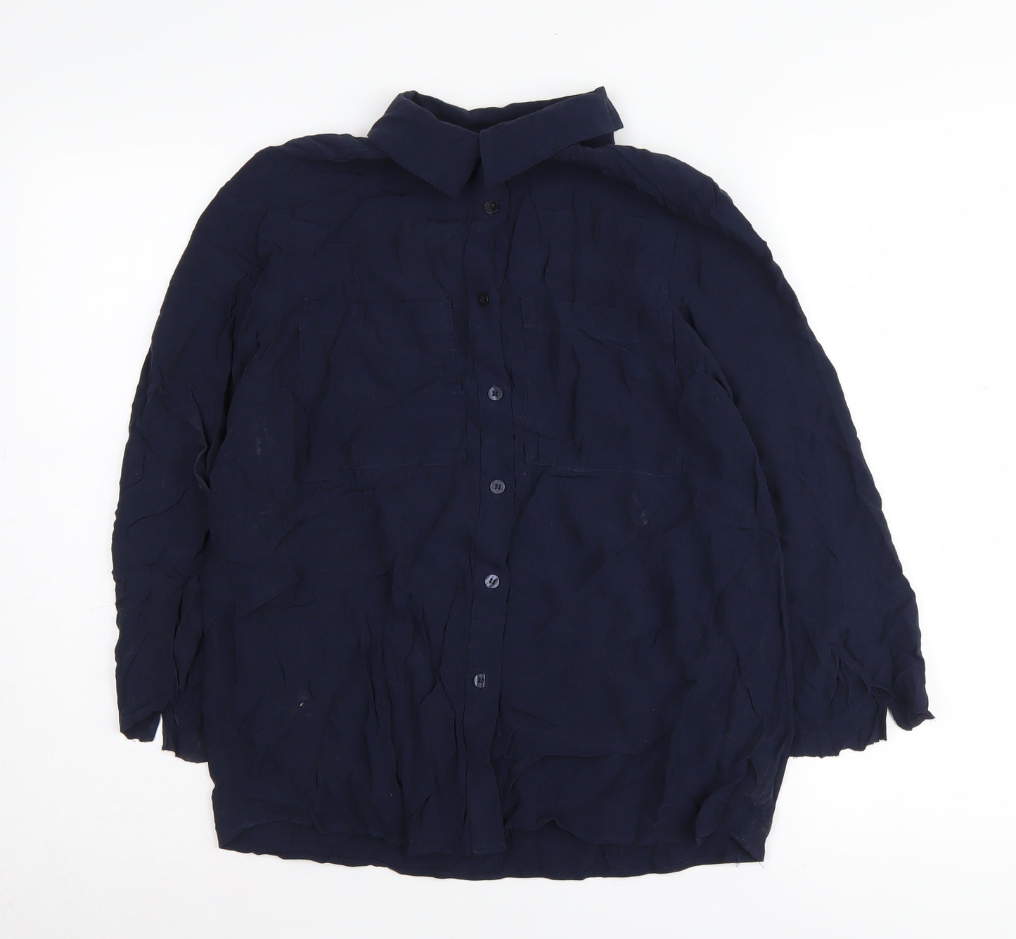 Marks and Spencer Women's Blue Button-Up Shirt 12