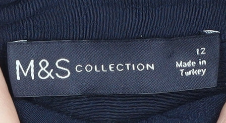Marks and Spencer Women's Blue Button-Up Shirt 12