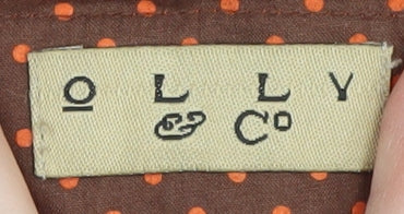 Olly & Co Women's Orange Brown Paisley A-Line Skirt