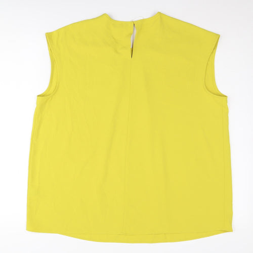 Marks & Spencer Women's Yellow Sleeveless Top Size 14