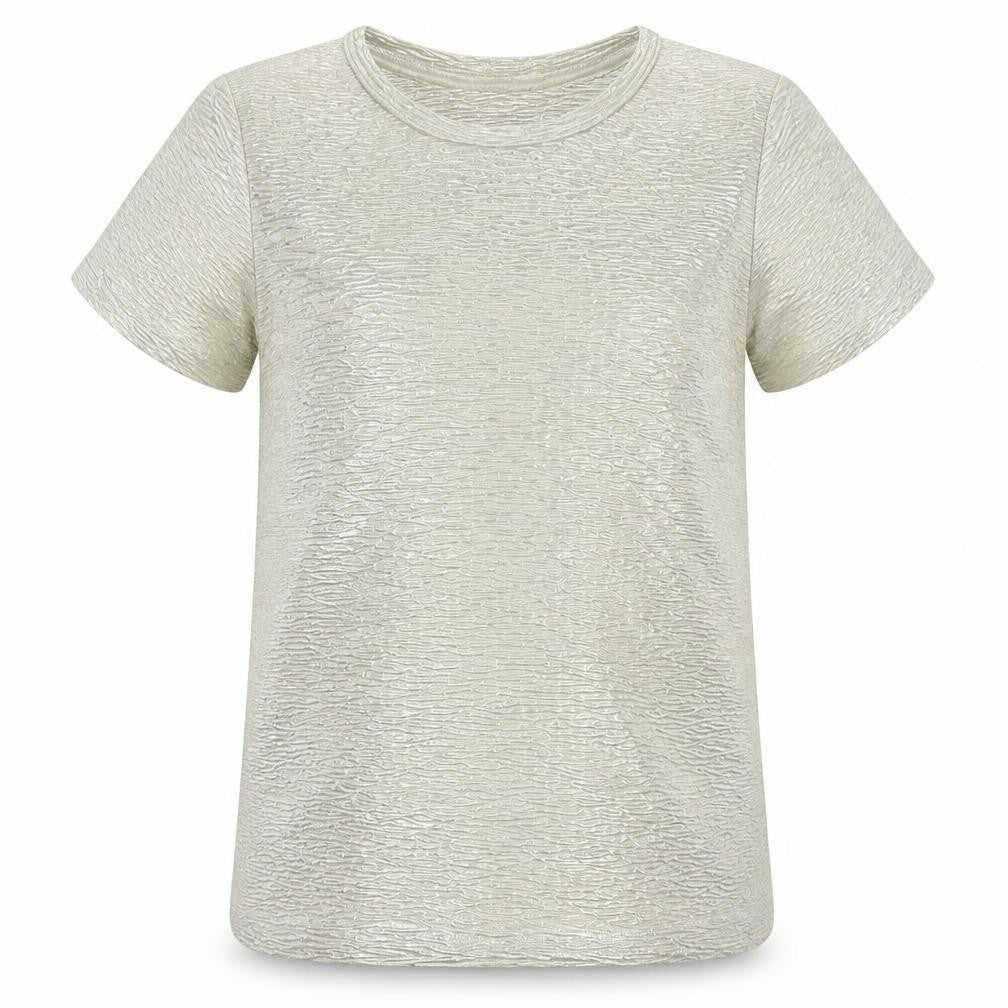 John Lewis Girls Silver T-Shirt, 8 Years, Short Sleeve