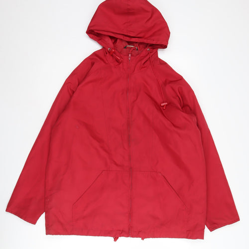 St Bernard Women's Red Hooded Rain Coat Size 14