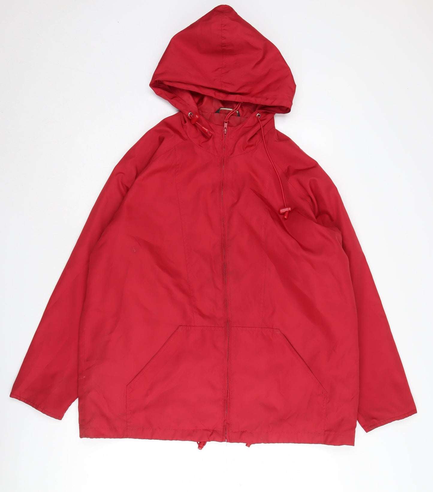 St Bernard Women's Red Hooded Rain Coat Size 14