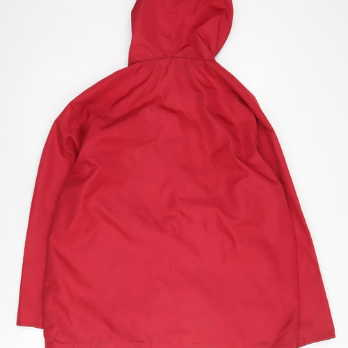 St Bernard Women's Red Hooded Rain Coat Size 14