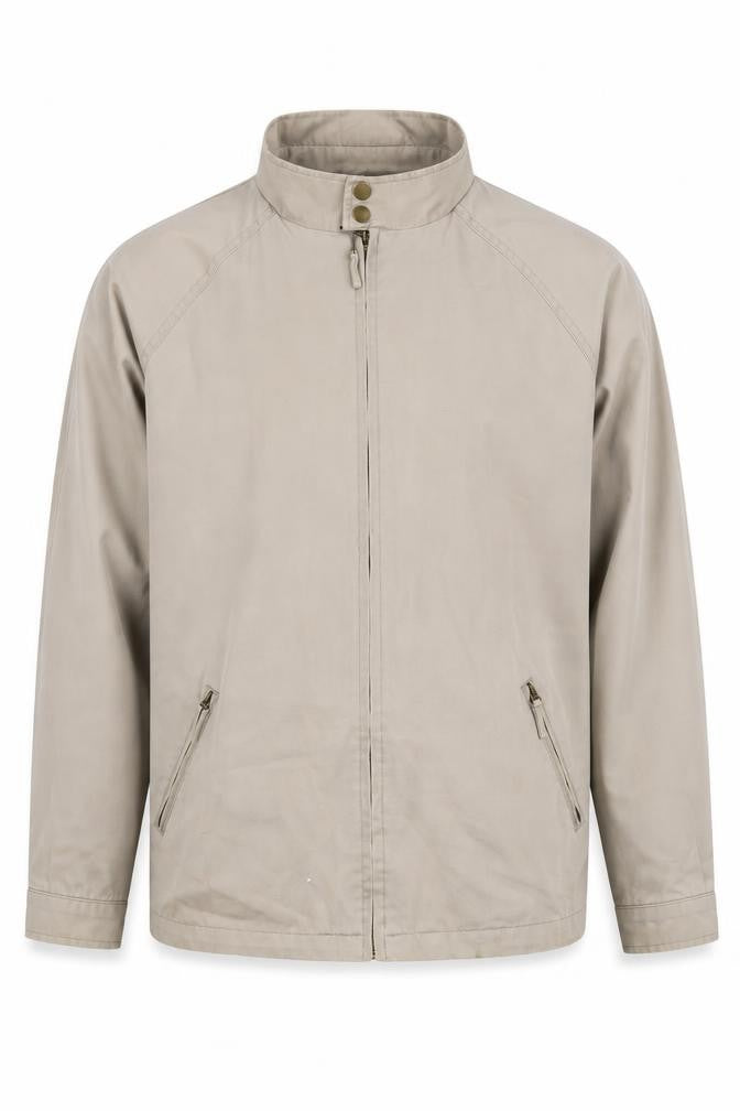 Front view of NATURAL CLASSICS Men's Beige Cotton Windbreaker L