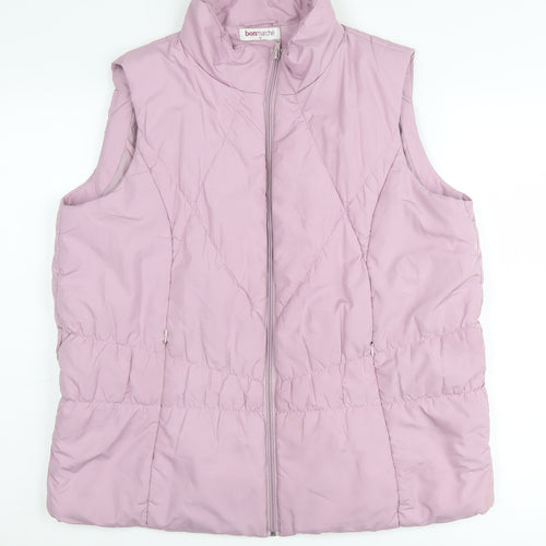 Bonmarché Women's Pink Sleeveless Puffer Waistcoat M